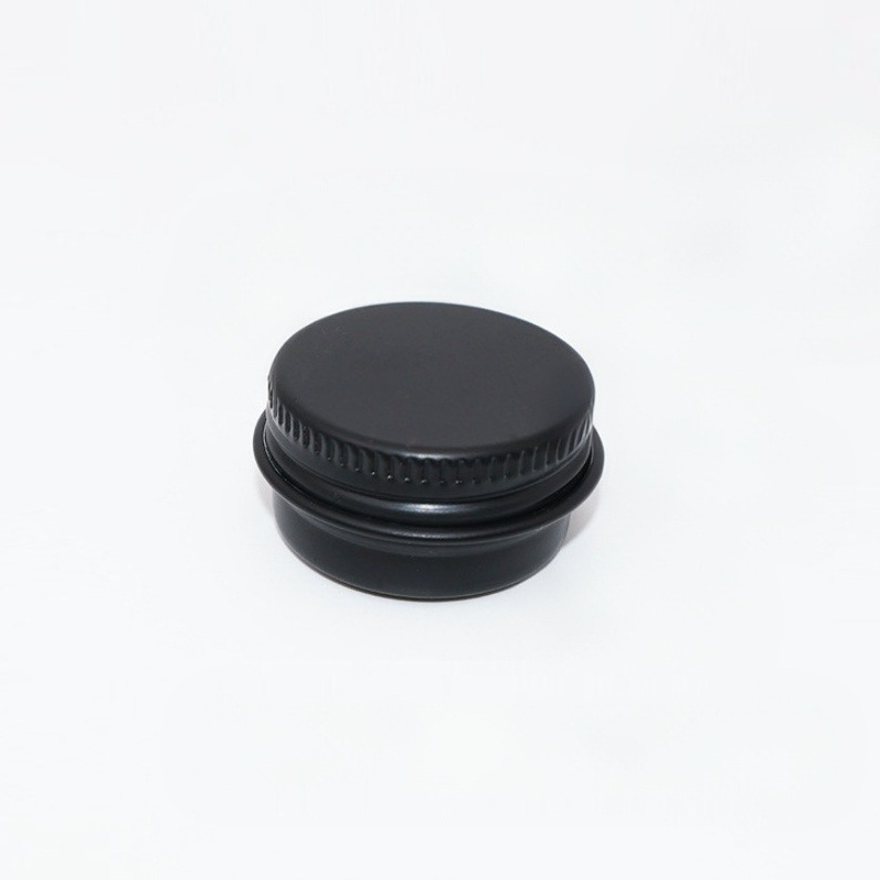 5ml Matte Black Round Aluminum Tin | Small Cosmetic & Balm Container Jar | Travel Kits