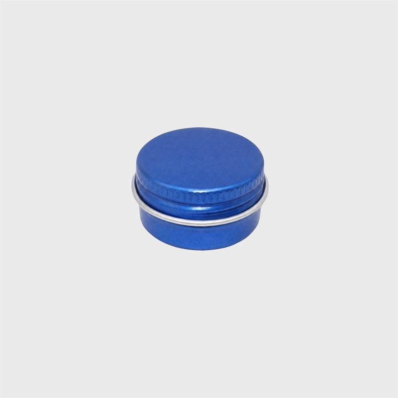 5ml Blue Round Aluminium Tins with Screw Caps